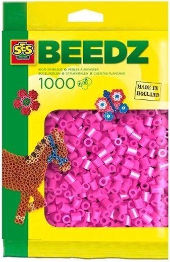 Perles à repasser SES Creative 1000 pcs rose néon