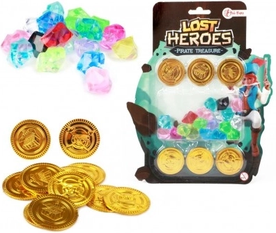 Trésor de pirate – pièces et diamants sur carte