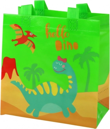 Sac cadeau dinosaure vert 23 × 21,5 × 11 cm