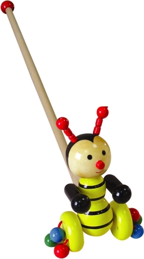 Abeille en bois sur bâton