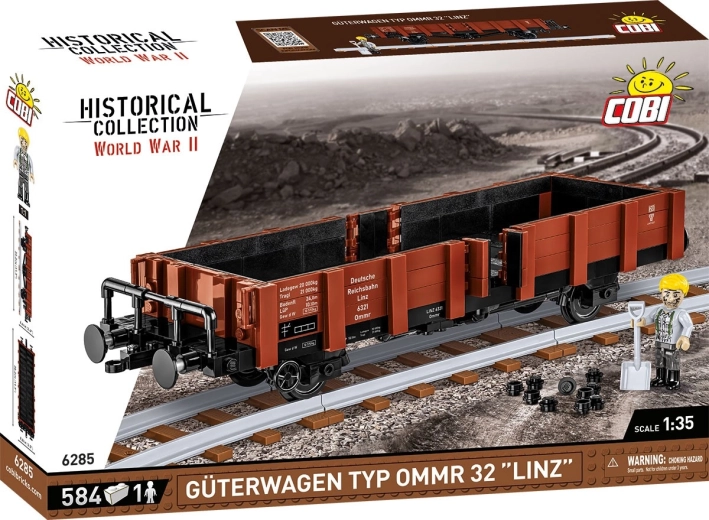 Collection historique COBI Seconde Guerre mondiale, wagon de marchandises G94terwagen type OMMR 32 Linz 1:35