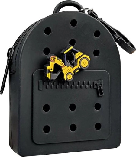 Porte-monnaie en silicone noir Gifty avec pin décoratif