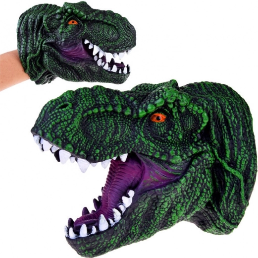 Marionnette en caoutchouc T‑Rex – tête de dinosaure réaliste 19 cm