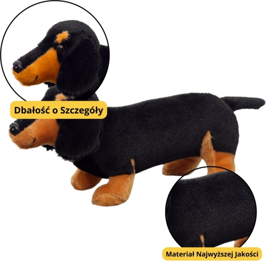 Peluche teckel noir 25 cm