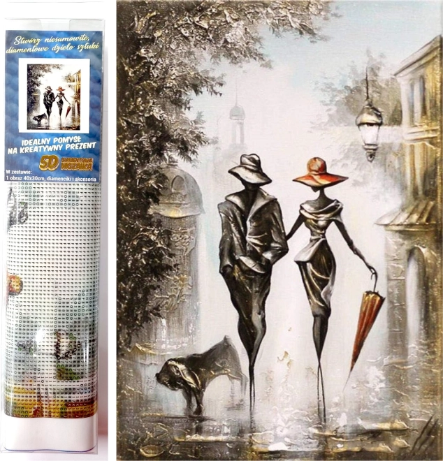 Peinture diamant Promenade romantique 30x40 cm