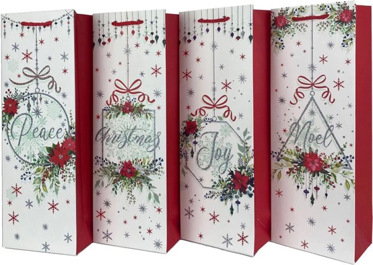 Sac cadeau de Noël pour bouteille de vin