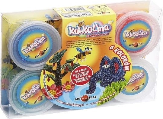 Pâte à modeler colorée Kulkolina, 6 couleurs
