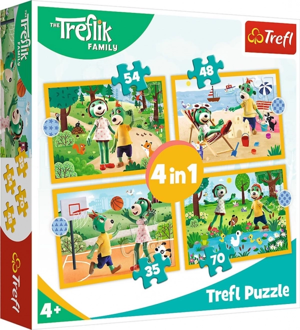 Puzzle Treflíci en vacances 4-en-1 (35, 48, 54, 70 pièces)