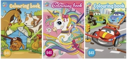 Cahier de coloriage 64 pages (mix de motifs)