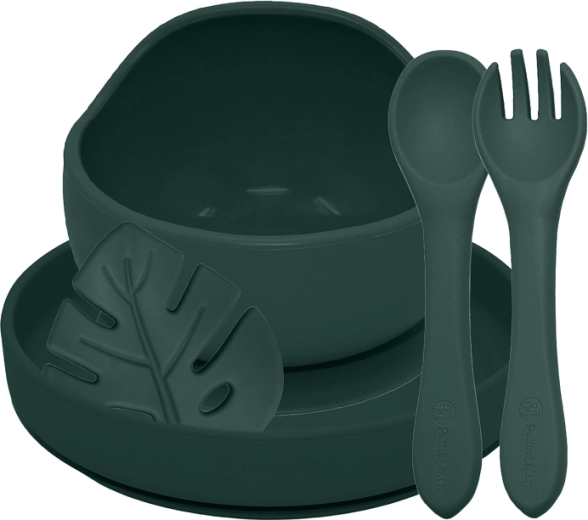 Petite&Mars set de repas en silicone Take&Match 4 pcs Misty Green