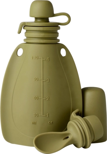 MININOR pochette en silicone rechargeable avec cuillère Moss Green