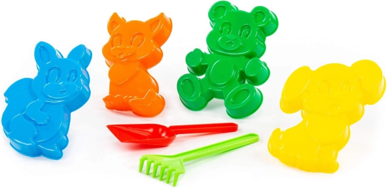 Ensemble pour enfants pour le sable avec moules d’animaux – 6 pièces