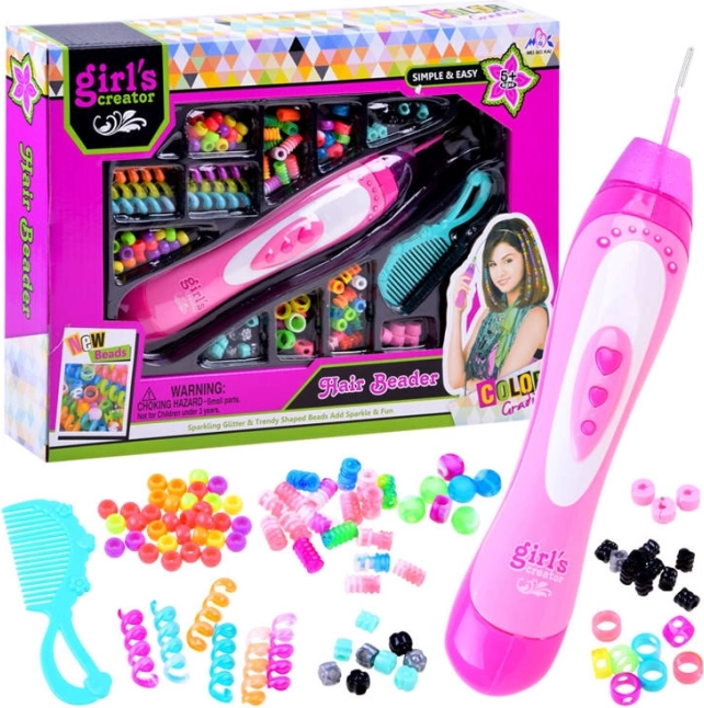 Kit de décoration capillaire Girl's Creator avec enfile-perles