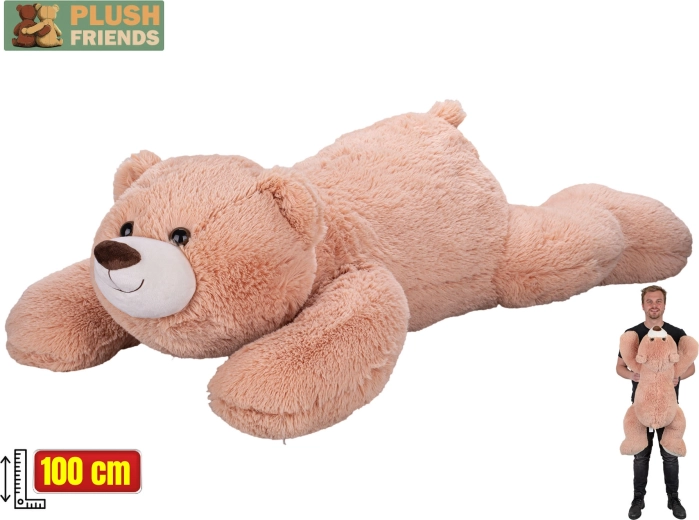 Ours en peluche Plush Friends 100 cm allongé
