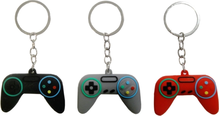 Porte-clés en silicone en forme de manette de jeu