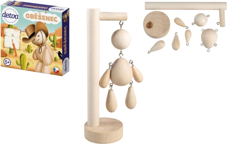Pendu – jeu de société en bois dans une boîte