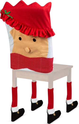 Décoration de Noël pour chaise, épouse de Saint Nicolas, 50 x 55 cm, rouge/blanc