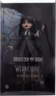 poupée de collection Wednesday Addams MONSTER HIGH en uniforme de Nevermore