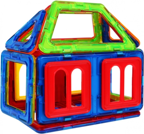 Mini jeu de construction magnétique pour enfants 3+ – pièces colorées, 13 éléments avec guide architectural