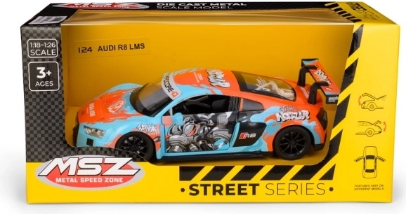 Modèle de voiture MSZ Audi R8 LMS WASA bleu à l’échelle 1:24