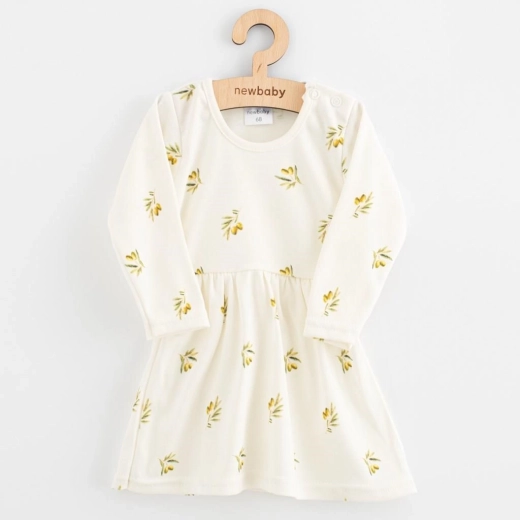 Robe pour bébé en coton biologique à manches longues New Baby Olives 80 (9–12 mois)