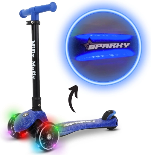 Trottinette enfant trois roues Milly Mally Sparky blue