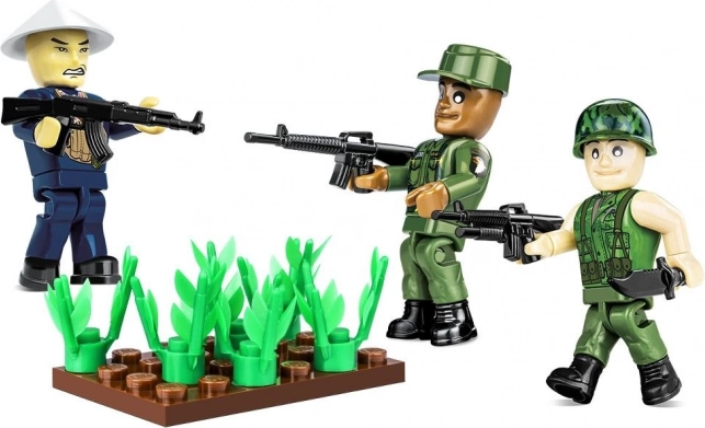 Set de construction – figurines Vietnam : trois soldats avec accessoires