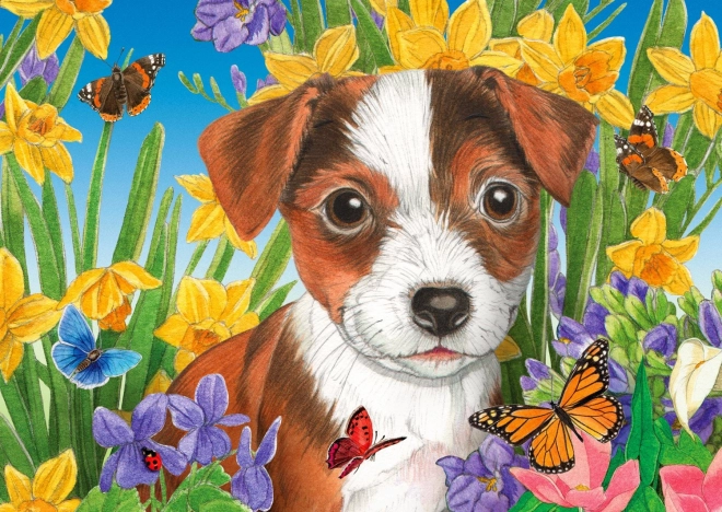 Puzzle Chiot dans le jardin 1000 pièces