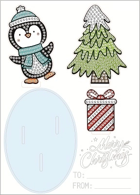 2Kids Toys peinture diamant avec support pingouin de Noël