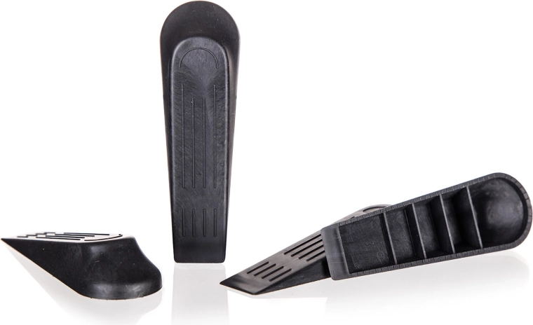 Butée de porte en coin, lot de 4 pièces, noir