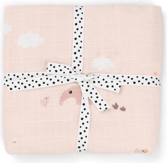 Done by Deer lange d’emmaillotage en mousseline Playground rose