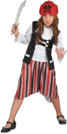 Costume de carnaval de pirate pour filles taille L (130–140 cm)