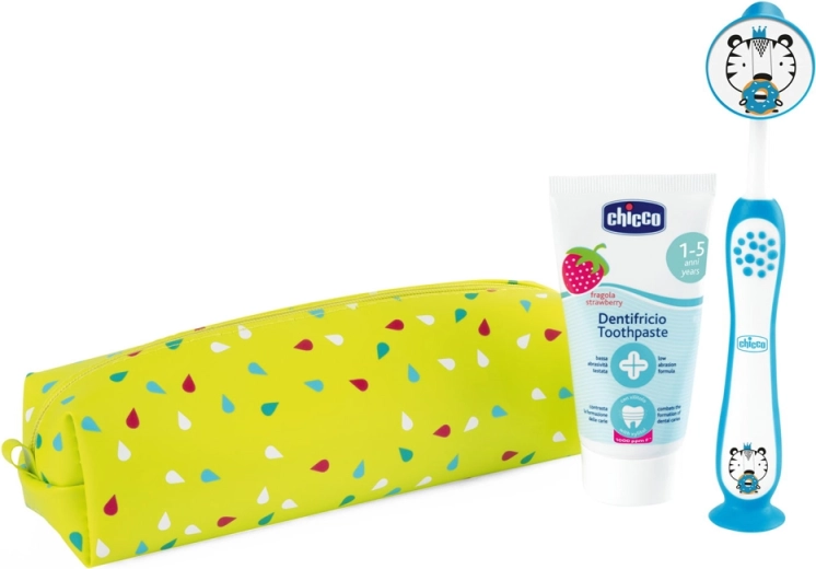 Chicco set de voyage d’hygiène dentaire pour enfants Tiger 3+