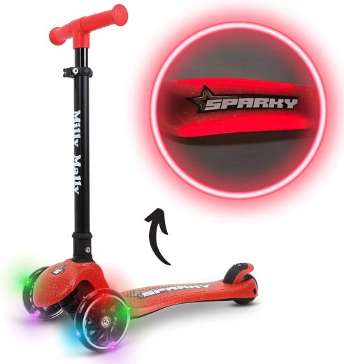Trottinette enfant Milly Mally à trois roues Sparky rouge