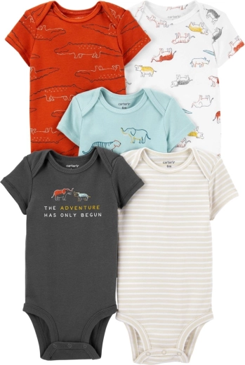 Bodies bébé Carter's à encolure américaine « Machines », manches courtes, lot de 5, taille 56