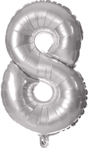 Ballon en aluminium chiffre 8 argenté 30 cm TORO