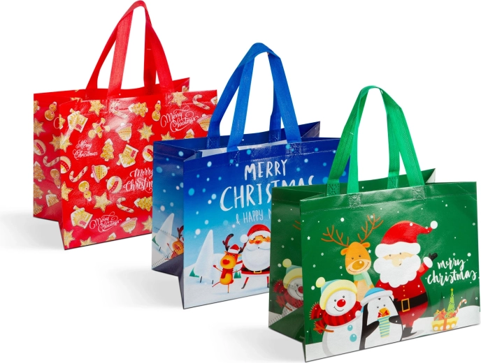 Sac cadeau de Noël à motifs - 12 pièces