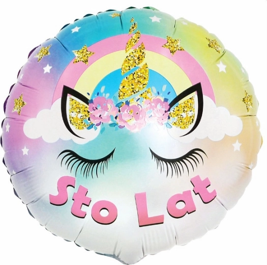 Ballon en folie pastel Licorne – Joyeux anniversaire