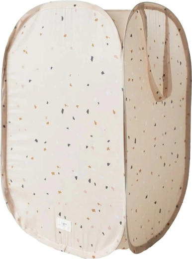 3 Sprouts panier de rangement pliable recycled terrazzo beige