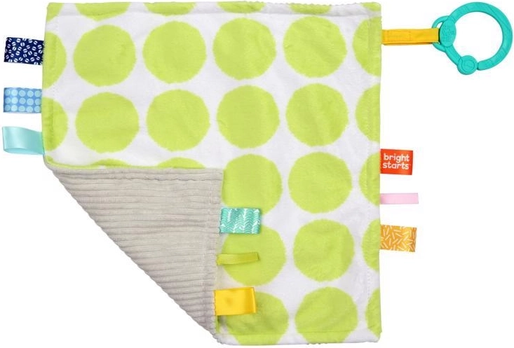 Doudou avec anneau en C Little Taggies, pois verts – Bright Starts