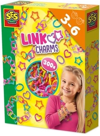 SES Creative Link Charms – kit créatif pour fabriquer des bracelets et des colliers (300 pcs)