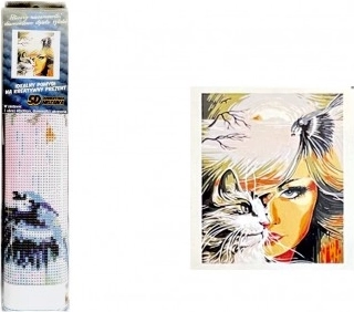 Peinture diamant Regard de chat 30 × 40 cm