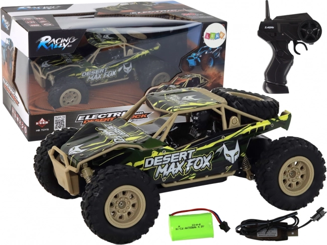 Voiture tout-terrain R/C 1:24 télécommandée brun et vert