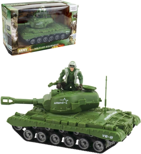 Set de jeu tank militaire à rétrofriction avec figurine et accessoires 26 cm