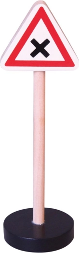 Panneau de signalisation en bois - attention intersection