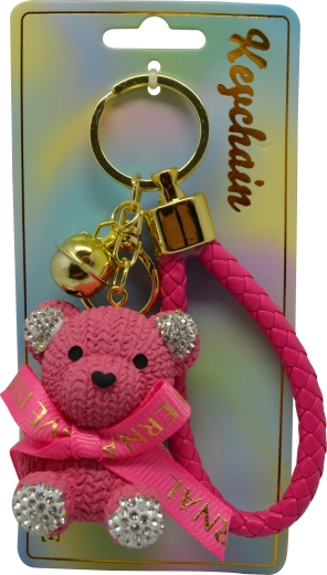 Porte-clés ourson rose