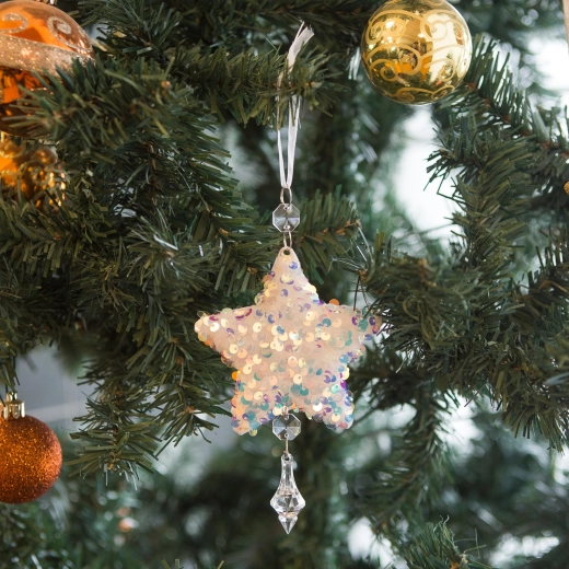 Décoration de Noël pour sapin en acrylique, irisée - 1 pièce