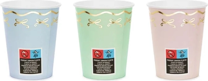 Gobelets de fête Kokardki (petits nœuds) assortis 220 ml