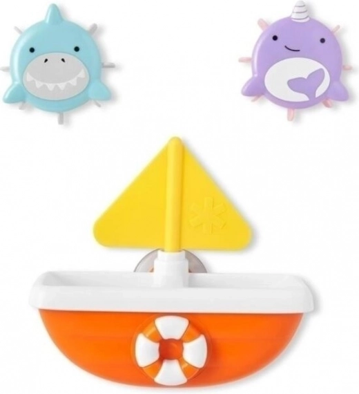 Ensemble de jouets de bain SKIP HOP ZOO TIP & SPIN BOAT