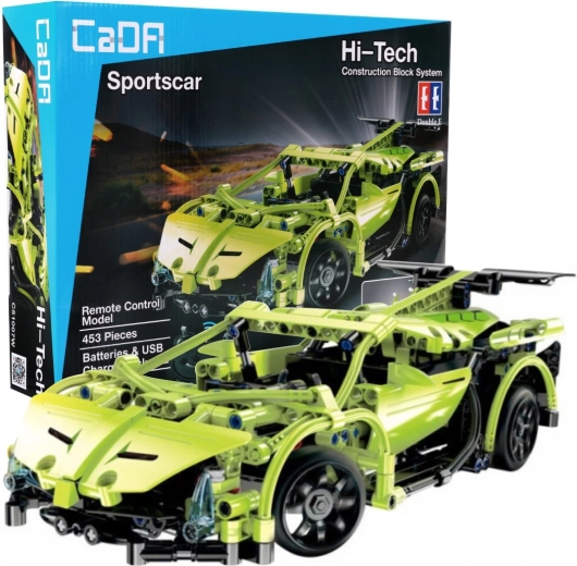 Voiture de sport CaDA télécommandée verte en briques